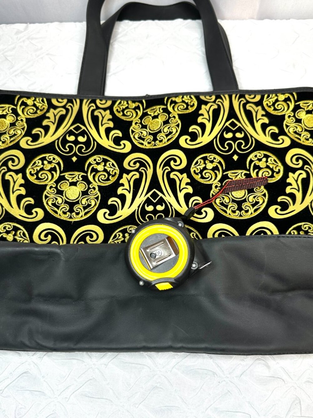 NWOT Disney Parks Original Mickey Mouse Large Purse/Tote Baroque Filigree Velvet - Picture 4 of 9